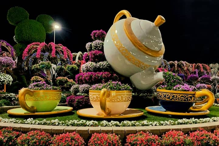 Floral Tea Set at Season 8 of Dubai Miracle Garden.