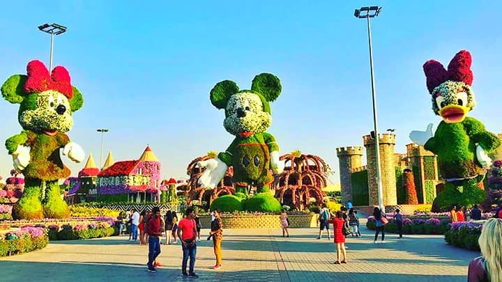 Minnie Mouse Floral sculpture is the most colorful one at the Dubai Miracle Garden.