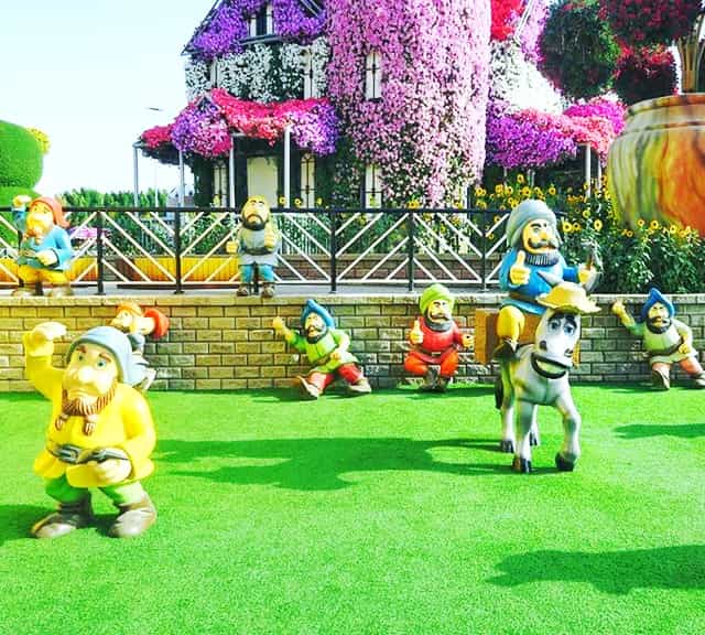 Dwarfs are the builders of the Dubai Miracle Garden