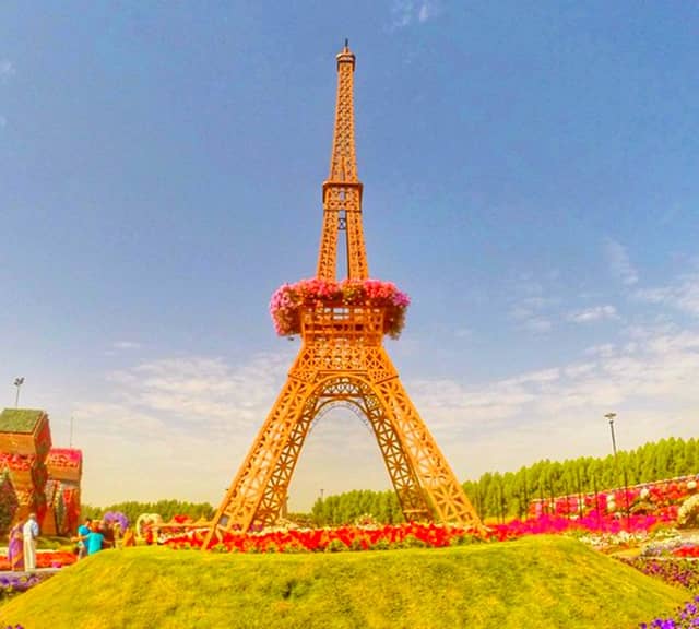 Eiffel Tower's color at Dubai Miracle Garden is Bronze.