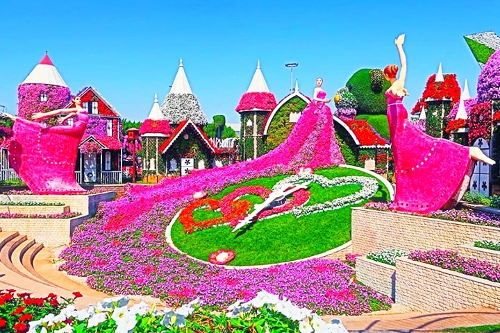 The floral diva has given new life to the Clock Avenue at the Dubai Miracle Garden.