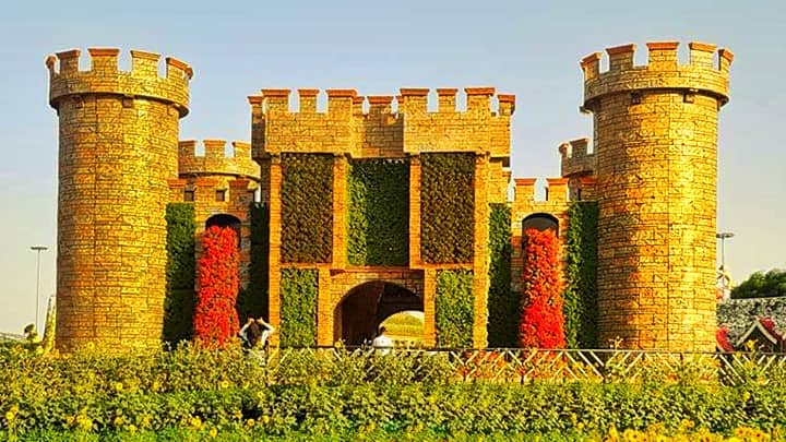 A Fort of Flowers at the Dubai Miracle Garden.