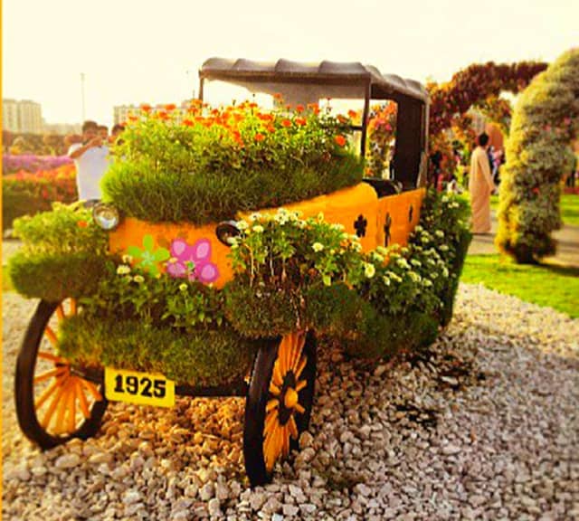 Ford's Model-T Car at the Dubai Miracle Garden.