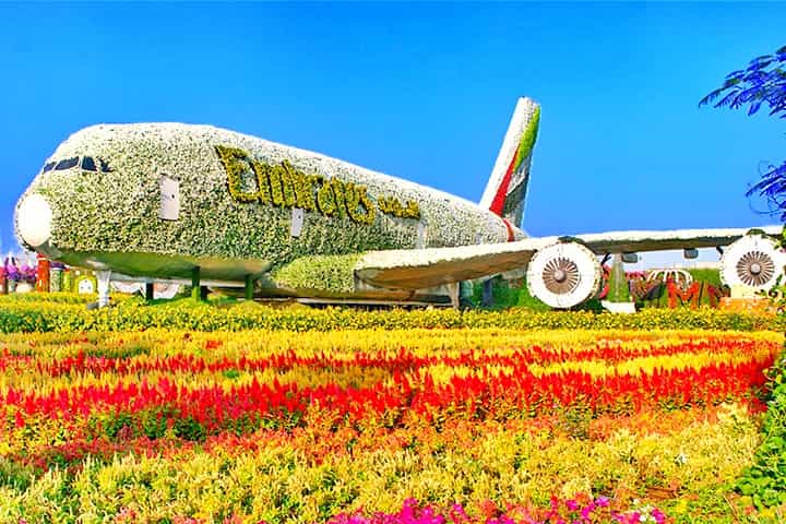 Emirates Airbus A380 floral theme at Dubai Miracle Garden
