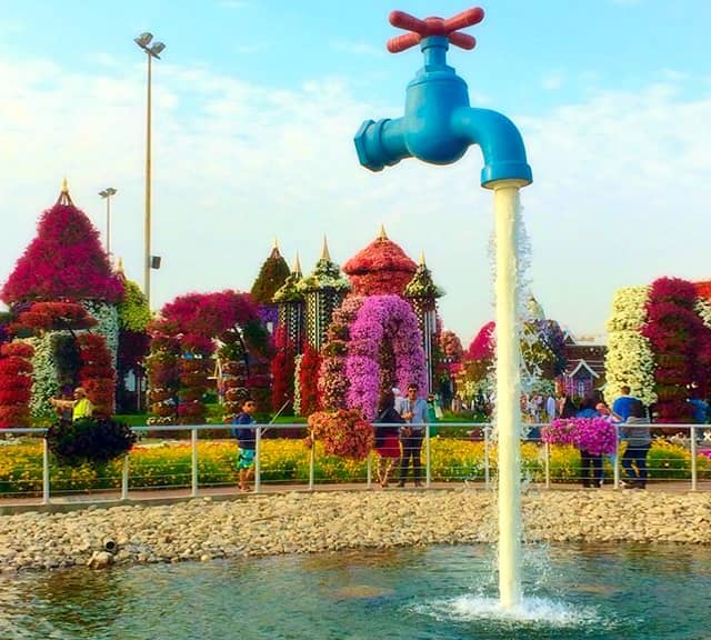 Pipeless Tap Fountain Introduction at Dubai Miracle Garden.