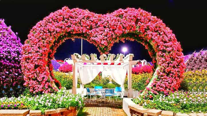 Romantic Sculpture - Heart-Shaped Entrances at the Dubai Miracle Garden.