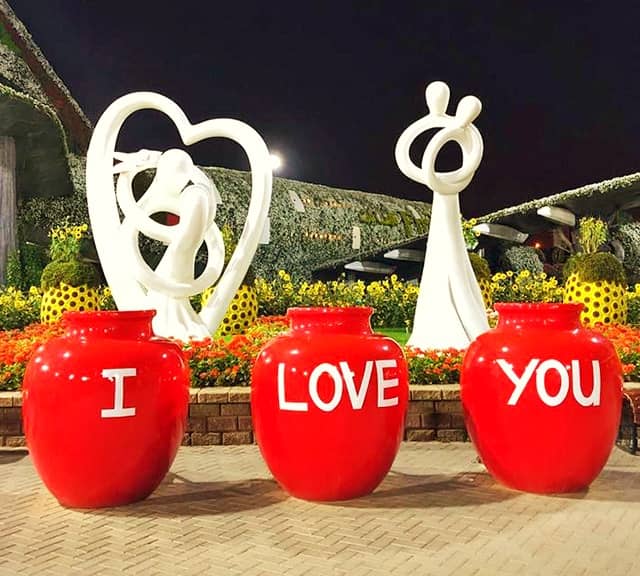 Highest numbers of romantic floral themes at the Dubai Miracle Garden.