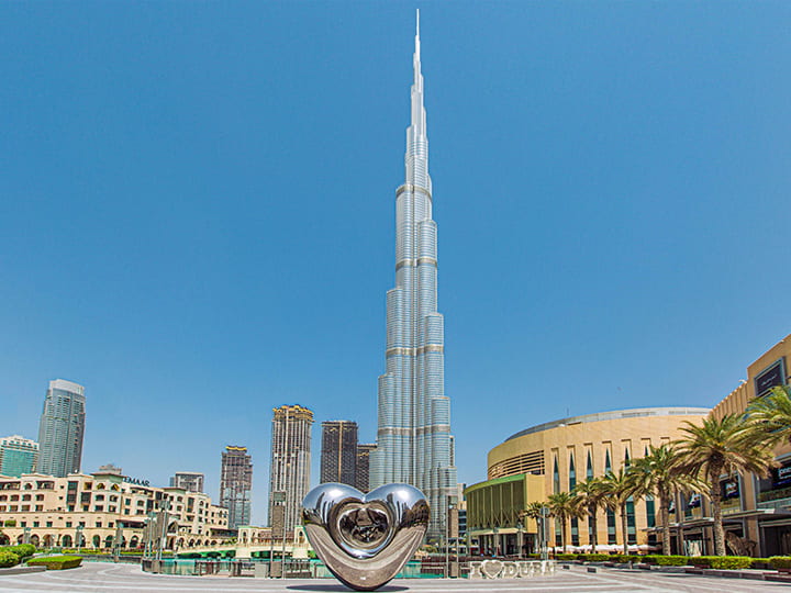 Dubai's Burj Khalifa is the tallest skyscraper building in the world.