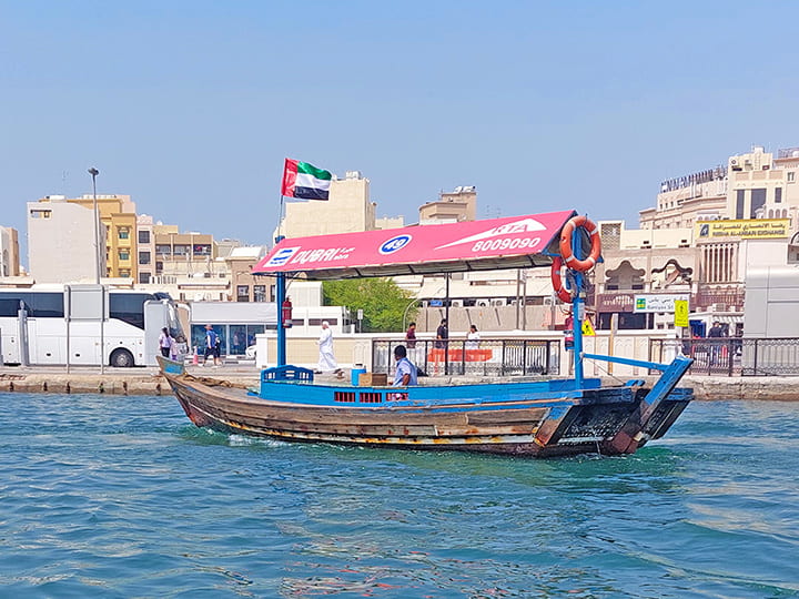 Dubai Abra is the cheapest mode of transporation in Dubai.