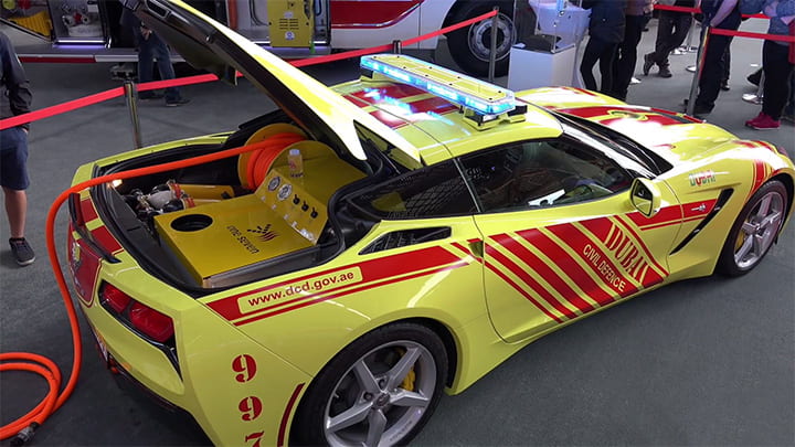 Dubai fire brigade has the world's fastest fire truck.