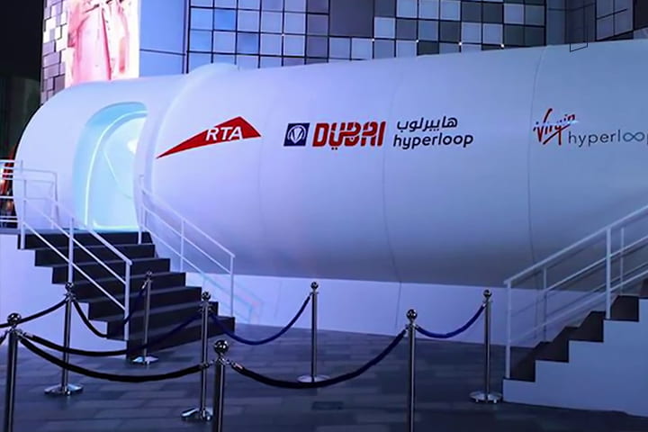 Dubai hyperloop transporation mode from Dubai to Abu Dhabi.