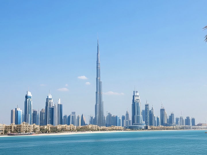 The Dubai skyline is the tallest one in the world.