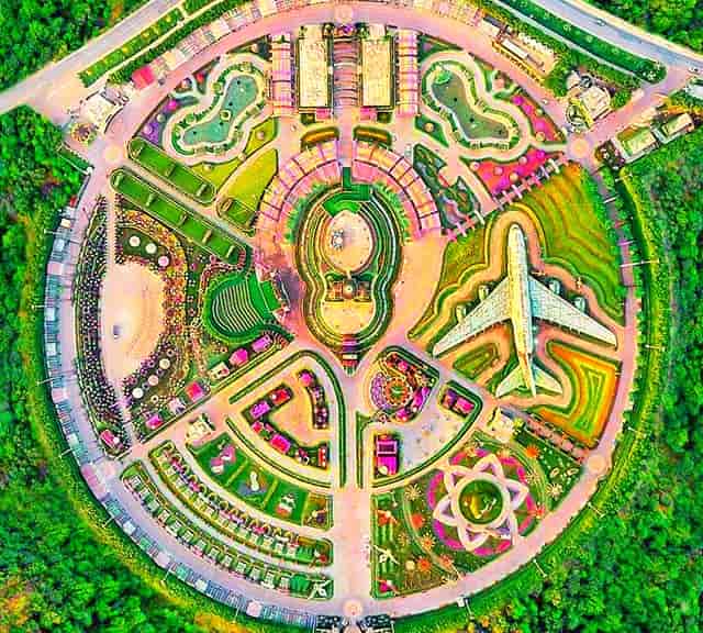 The overall area of Dubai Miracle Garden is like an oval cricket ground